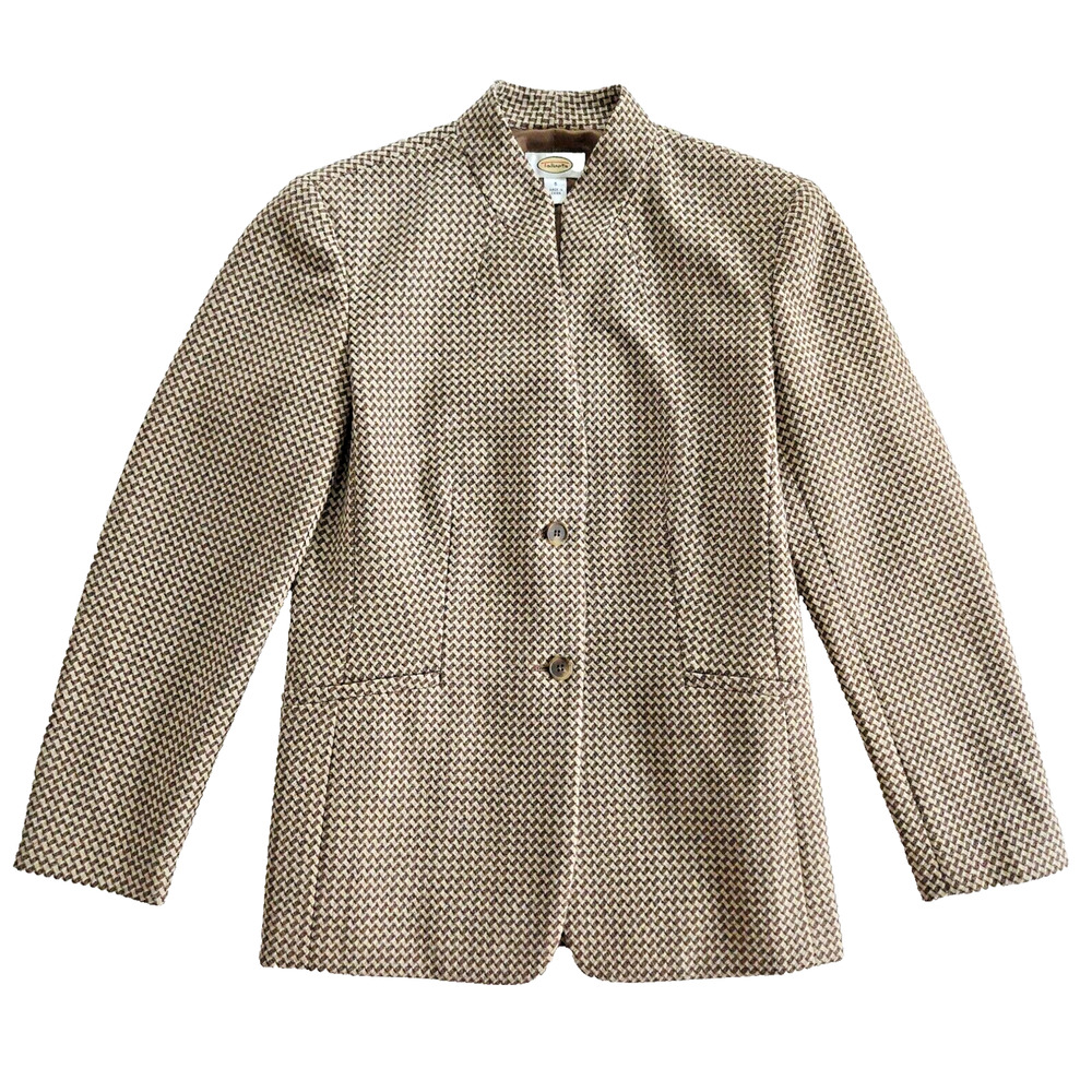 Talbots Beige and Brown Patterned Women's Blazer